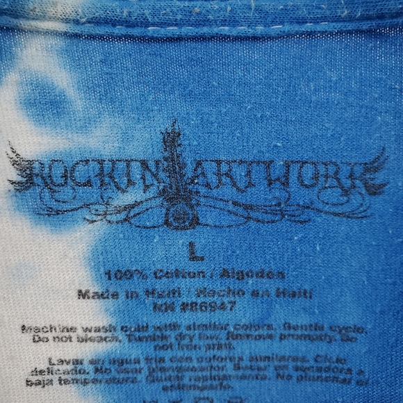 Jimi Hendrix Blue Tie Dye Angel Graphic Band Tee Shirt VTG - Picture 6 of 6